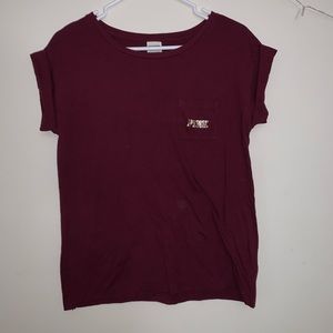 PINK Maroon tee w/ gold